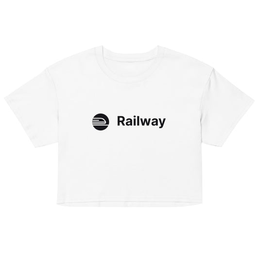 Railway white crop top front view